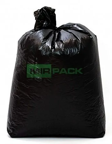 Мешки для мусора 120 л, 35 мкм, в пачках, 200 шт. черные, - 2х слойные до 35 кг - Вид 1
