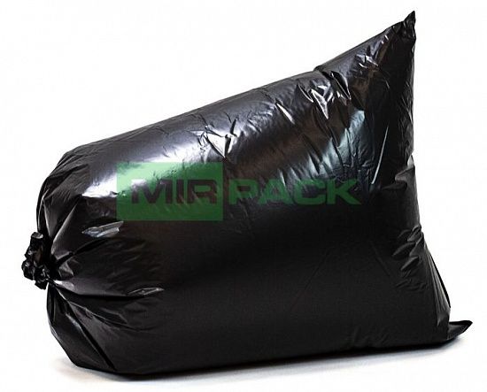 Мешки для мусора 120 л. 10 шт, черные, 120 мкм, обезличенные, ПВД - Вид 2